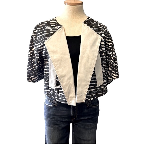 Marc by Marc Jacobs Cropped Print Blazer Jacket, Small - Picture 3 of 14